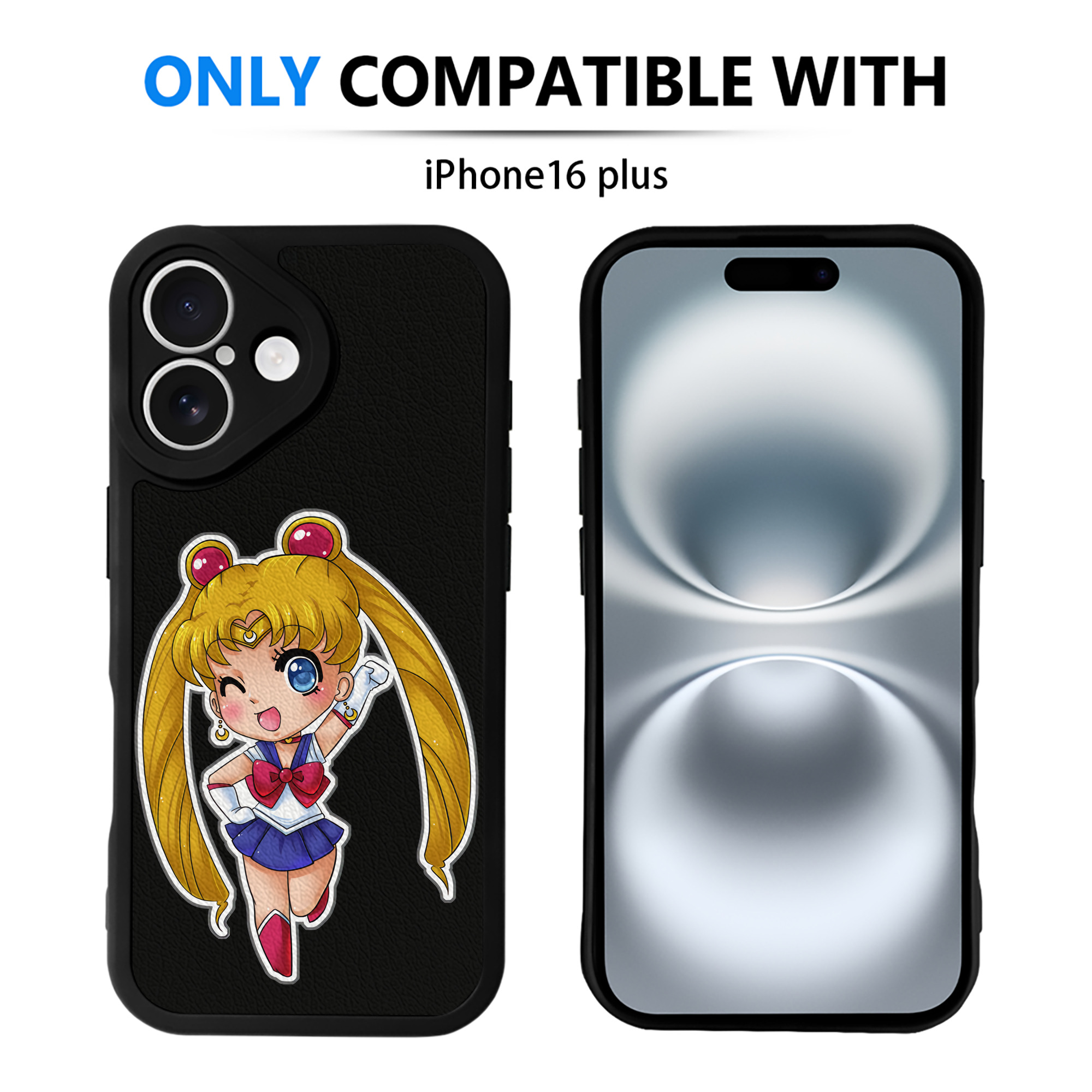 （画像用） 美少女戦士セーラームーン 月野 うさぎ つきの うさぎ Sailor Moon Tsukino Usagi 【iPhone 16シリーズ対応】シリコンスマホケース（レザー調） 材質：シリコン